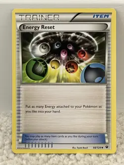 Energy Reset #98/124 XY Fates Collide Pokemon Uncommon Item Card Unplayed! - Image 1