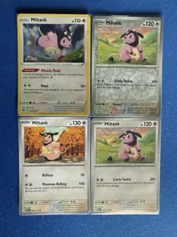 Miltank 4-card lot (1 Holo+1 RevHolo) mixed Pokemon lot - ships PWE - Image 1