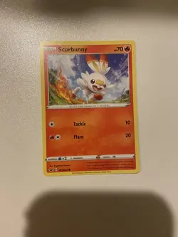 Pokemon Sword & Shield Set Common Card Scorbunny 31/202 NM Condition - Image 1