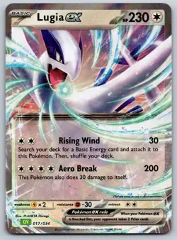 Lugia ex 017/034 Trading Card Game Classic NM Pokemon Card TCG - Image 1