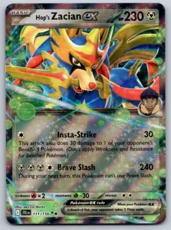 Hop's Zacian ex 111/159 SV09: Journey Together NM Pokemon Card TCG - Image 1