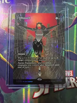 NM Borderless Foil Silkguard, MTG, Marvel's Spider-Man, Magic the Gathering, 37 - Image 1