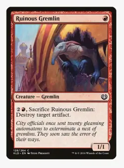 Ruinous Gremlin| Kaladesh KLD| Pauper Sideboard Staple MTG Artifact Hate | LP-NM - Image 1