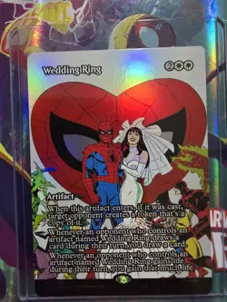 [FOIL] MTG Marvel Spider-Man Wedding Ring Borderless English White Mythic Rare - Image 1