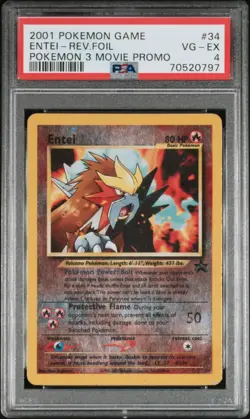 Pokemon! PSA 4 Entei #244 - Reverse Holo Foil - 2001 Movie Promo - VG-EX - Image 1