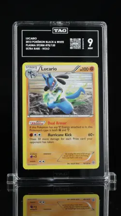 2013 POKEMON BLACK & WHITE PLASMA STORM #78 LUCARIO HOLO TAG 9 - Image 1