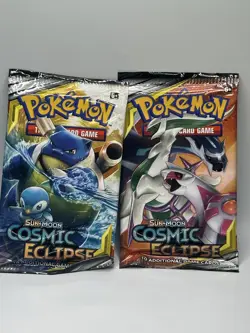 Pokemon TCG Sun & Moon Cosmic Eclipse Booster Pack - Lot of 2 Packs (New Sealed) - Image 1