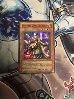 (29) Yugioh Kycoo the Ghost Destroyer LON-062 Super Rare 1st Ed LP - Image 1
