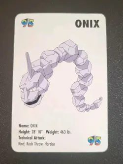 KFC promo 1998 Nintendo Pokemon Onyx Mini Card #95 vintage applause - Image 1