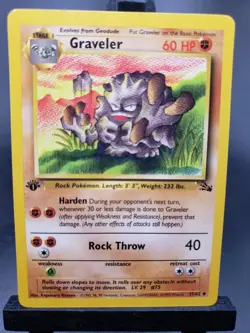 1st Edition Graveler 37/62 Fossil Set - Uncommon Pokemon Card - LP NM - Image 1