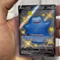 Ditto V SHINY SV118/SV122 Shining Fates NM Full Art Ultra Rare Pokemon Card TCG - Image 1