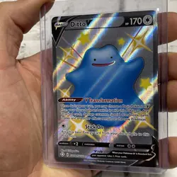 Ditto V SHINY SV118/SV122 Shining Fates NM Full Art Ultra Rare Pokemon Card TCG - Image 2