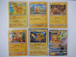 Pokemon Pikachu LOT of 6 HOLO Cards LP Vintage Various Sets & Promos - Image 1