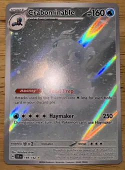 Pokemon TCG Stellar Crown Crabominable Holo Card 149/142 Illustration Rare - Image 1