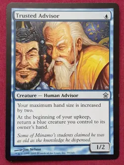 Magic The Gathering SAVIORS OF KAMIGAWA TRUSTED ADVISOR blue card MTG - Image 1