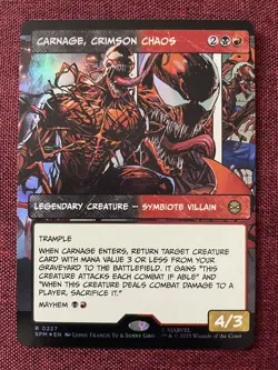 Carnage Crimson Chaos #227 FOIL BORDERLESS NM/M MTG Spiderman Magic Card - Image 1