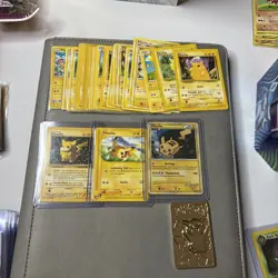 Pokemon Pikachu Card Collection Set w/ Gold Plated Card - Image 1