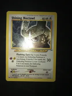 Pokemon Card Shining Noctowl 110/105 Neo Destiny Holo Shining Raichu - Image 1