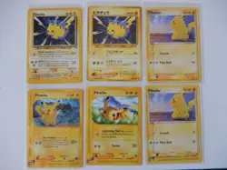 Pokemon Pikachu LOT of 6 Common Cards LP Vintage E-Series - Image 1