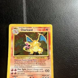Pokemon TCG Charizard Base Set 2 Holo Unlimited Rare Card 4/130 DAMAGED - Image 5