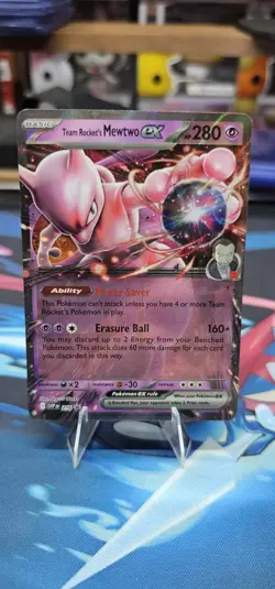 Pokemon TCG Team Rocket's Mewtwo EX 216 Destined Rivals Promo Card Holo - Image 1