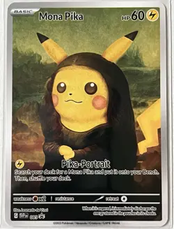 Mona Lisa Pikachu Custom Fan Art Pokemon Card Black Star Promo - Image 1