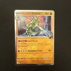 Team Rockets Tyranitar Destined Rivals Promo Card 096/182 Pokemon Center Stamped - Image 1
