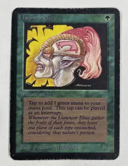 Llanowar Elves Alpha MP Moderate Play MTG Magic The Gathering - Image 1