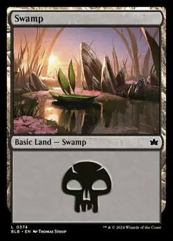 Swamp (0374) Light Play, English Magic the Gathering MTG Bloomburrow - Image 1