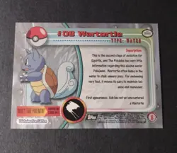 1999 Topps Pokemon TV Animation Edition #08 Wartortle Black Logo Near Mint - Image 2