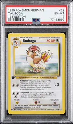 1999 POKEMON GERMAN 1ST EDITION #22 TAUBOGA PSA 8 - Image 1
