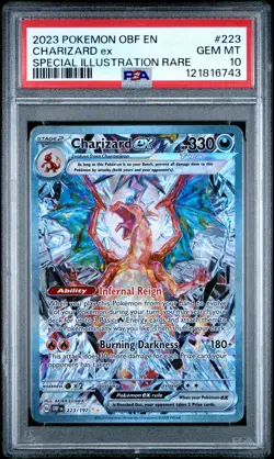 2023 POKEMON OBF EN-OBSIDIAN FLAMES #223 CHARIZARD EX PSA 10 - Image 1
