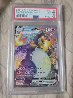 2021 Pokemon Shining Fates #SV107 Charizard Vmax FA PSA 10 GEM MINT - Image 1