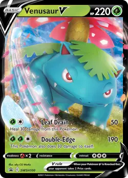 LP Pokemon Venusaur V - SWSH100 - SWSH Black Star Promos Lightly Played SWSH Bla - Image 1