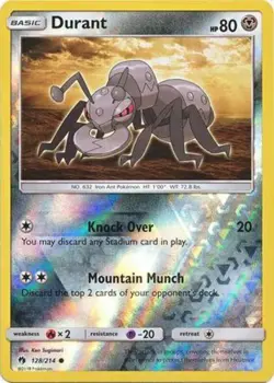 LP Pokemon Durant - 128/214 - Common - Reverse Holo Lightly Played Lost Thunder - Image 1