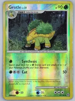 Grotle 49/130 Pokemon - Reverse Holo Diamond and Pearl MP - Image 1
