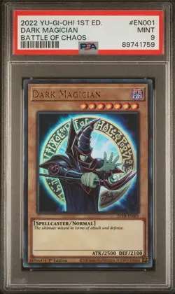 2022 Yu-Gi-Oh! BACH Battle of Chaos #EN001 Dark Magician PSA 9 Graded Slab - Image 1