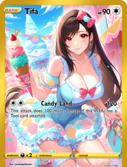 LoveangelGames-Season 2- Custom Card- Waifu Universe-Tifa Candyland - Image 1