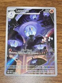 POKEMON TCG S&V White Flare LAMPENT IR Illustration Rare Card 102/086 - Image 1