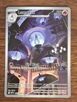POKEMON TCG S&V White Flare LAMPENT IR Illustration Rare Card 102/086 - Image 2