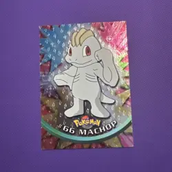 machop #66 Flames Black Logo Topps Holo Foil TV Animation Pokemon Card - Image 1