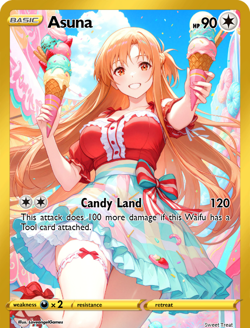 LoveangelGames-Season 2- Custom Card- Waifu Universe-Asuna Candyland - Image 1
