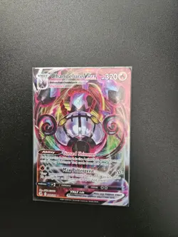 Pokemon TCG Chandelure VMAX Fusion Strike Holo Ultra Rare Card 040/264 - Image 1