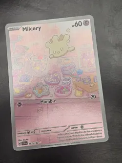 Pokemon Stellar Crown Milcery Full Art Foil Card Illustration Ultra Rare 152/142 - Image 1