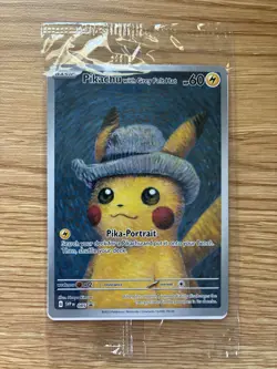 Pikachu With Grey Felt Hat 085 Promo Pokemon Van Gogh Card Sealed In Package - Image 1