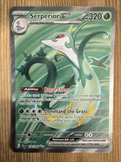 Serperior ex Full Art Pokemon Black Bolt 156/086 Secret Rare Holo Card NM - Image 1
