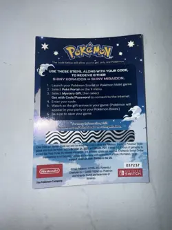Shiny Koraidon & Shiny Moraidon GameStop Pokemon Code Card UNSCRATCHED - Image 2