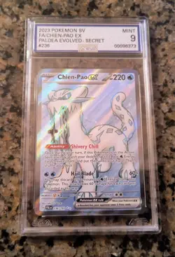 💦Chien-Pao EX Full Art Pokemon Card AGS 9 MINT Paldea Evolved #236/193 (2023)✨ - Image 1