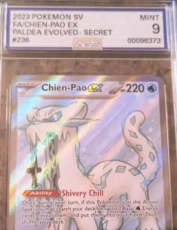 💦Chien-Pao EX Full Art Pokemon Card AGS 9 MINT Paldea Evolved #236/193 (2023)✨ - Image 2