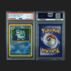Pokemon TCG Blastoise Holo Rare Card Base Set 2/102, PSA 6 Graded - Image 1